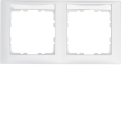 10229919 Cornice doppia per montaggio orizzontale con campo di scrittura,  BERKER S.1, bianco polare opaco