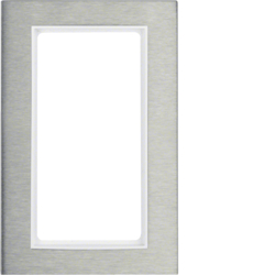 13093609 Cornice con finestra grande BERKER B.7, Acciaio/bianco polare opaco,  metallo spazzolato