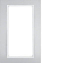 13093904 Cornice con finestra grande BERKER B.3, Alluminio/bianco polare opaco,  alluminio anodizzato