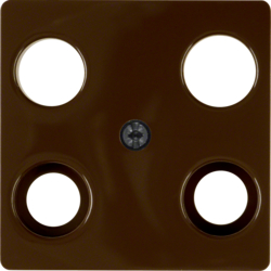 148301 Mascherina centrale per presa TV quadrupla (Hirschmann) Sistema di mascherine centrali,  marrone
