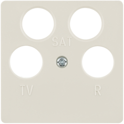 148402 Mascherina centrale per presa TV quadrupla (Ankaro) Sistema di mascherine centrali,  bianco lucido