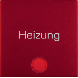 16211902 Bilanciere con stampa "Riscaldamento" lente rossa,  rosso opaco