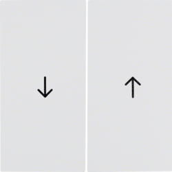 16258989 Bilanciere doppio con stampa simbolo freccia BERKER S.1/B.3/B.7, bianco polare lucido