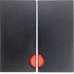 16271606 Bilanciere doppio con lente rossa,  BERKER S.1/B.3/B.7, antracite opaco
