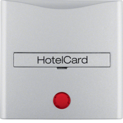 16401404 Pezzo centrale con stampa per pulsante Hotel Card con lente rossa,  BERKER S.1/B.3/B.7, alluminio opaco,  verniciato