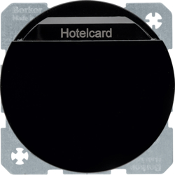 16402045 Relais-Schalter mit Zentralstück für Hotelcard Berker R.1/R.3/R.8, schwarz glänzend