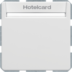 16406099 Interruttore a relè con mascherina centrale per Hotel Card Berker Q.1/Q.3/Q.7/Q.9, bianco polare velluto