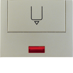16417104 Pezzo centrale con stampa per pulsante Hotel Card con lente rossa,  BERKER K.5, acciaio opaco,  verniciato