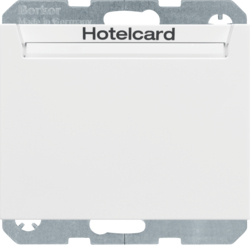 16417119 Interruttore a relè con mascherina centrale per Hotel Card BERKER K.1, bianco polare lucido