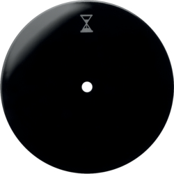 16742045 Pezzo centrale per inserto timer Pulsante con lente chiara,  Berker R.1/R.3/R.8, nero lucido
