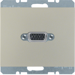 3315417004 VGA Steckdose mit Schraub-Liftklemmen,  Berker K.5, edelstahl matt,  lackiert