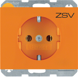 47157114 Presa SCHUKO con stampa "ZSV" BERKER K.1, arancione lucido
