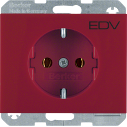 47157115 Presa SCHUKO con stampa "EDV" BERKER K.1, rosso lucido