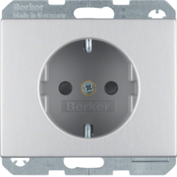47357003 Presa SCHUKO Con protezione elevata contro i contatti,  BERKER K.5, Alluminio anodizzato