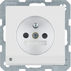 6765106089 Steckdose mit Schutzkontaktstift und LED-Orientierungslicht erhöhtem Berührungsschutz,  Schraub-Liftklemmen,  Berker Q.1/Q.3/Q.7/Q.9, polarweiß samt