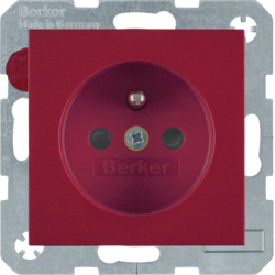6768768962 Presa con spinotto di messa a terra Con protezione elevata contro i contatti,  BERKER S.1/B.3/B.7, rosso lucido