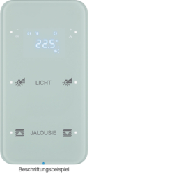 75642160 Touch Sensor 2fach mit Temperaturregler Display,  integrierter Busankoppler,  KNX - Berker R.1 - konfiguriert,  Glas polarweiß