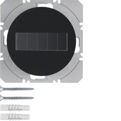 85655131 Radiotrasmettitore KNX da muro singolo piatto ad energia solare quicklink Berker R.1/R.3/R.8, nero lucido