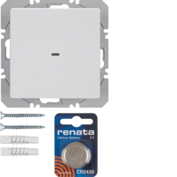 85655229 Radiotrasmettitore KNX da muro singolo piatto quicklink Berker Q.1/Q.3/Q.7/Q.9, bianco polare velluto