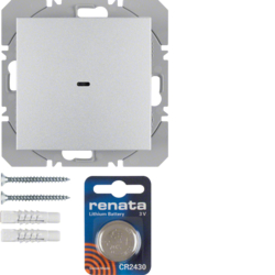 85655283 Radiotrasmettitore KNX da muro singolo piatto quicklink BERKER S.1/B.3/B.7, alluminio opaco,  verniciato