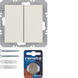 85656282 Radiotrasmettitore KNX da muro doppio piatto quicklink BERKER S.1/B.3/B.7, bianco lucido