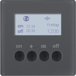 85745226 Orologio radio KNX quicklink con display,  Berker Q.1/Q.3/Q.7/Q.9, antracite velluto,  verniciato