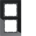 10126616 Cornice in vetro doppia BERKER B.7, Vetro nero/antracite opaco
