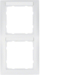 10129919 Cornice doppia per montaggio verticale con campo di scrittura,  BERKER S.1, bianco polare opaco