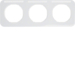 10132179 Cornice tripla per montaggio orizzontale con campo di scrittura,  BERKER R.1, bianco polare lucido
