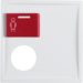 12179909 Pezzo centrale con apertura per presa,  pulsante rosso in alto bianco polare opaco