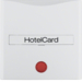 16401909 Pezzo centrale con stampa per pulsante Hotel Card con lente rossa,  BERKER S.1/B.3/B.7, bianco polare opaco