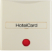 16408982 Pezzo centrale con stampa per pulsante Hotel Card con lente rossa,  BERKER S.1/B.3/B.7, bianco lucido